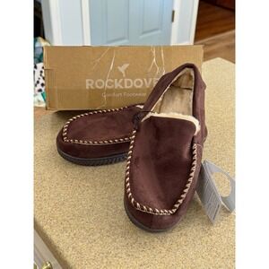 RockDove Alexander Men's Moccasin Slippers Brown Memory Foam Lined US 9